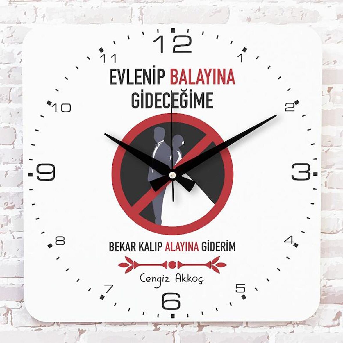 Kişiye Özel Evlenip balayına gideceğime Tasarımlı Hediye Ahşap Saat 33cm KA01-1731
