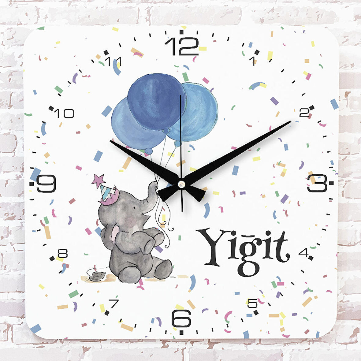 Kişiye Özel Çocuk Odası Hediyesi Ahşap Saat 33cm KA01-1754