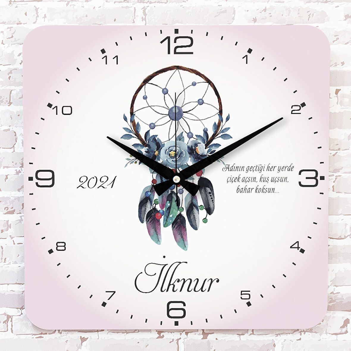 Kişiye Özel Çocuk Odası Hediyesi Ahşap Saat 33cm KA01-1759