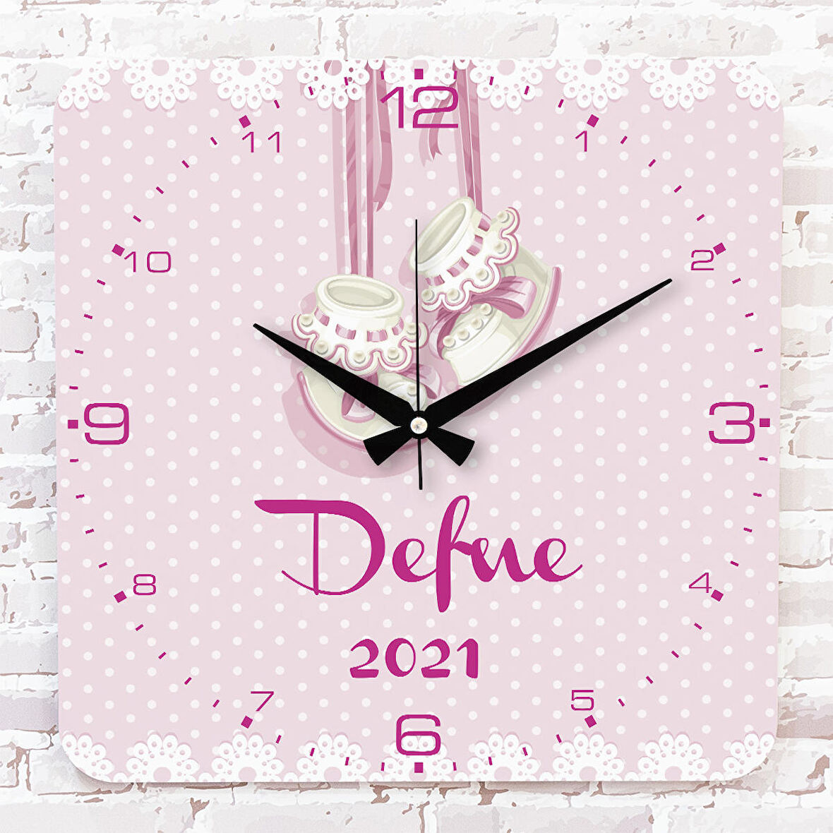 Kişiye Özel Çocuk Odası Hediyesi Ahşap Saat 33cm KA01-1764