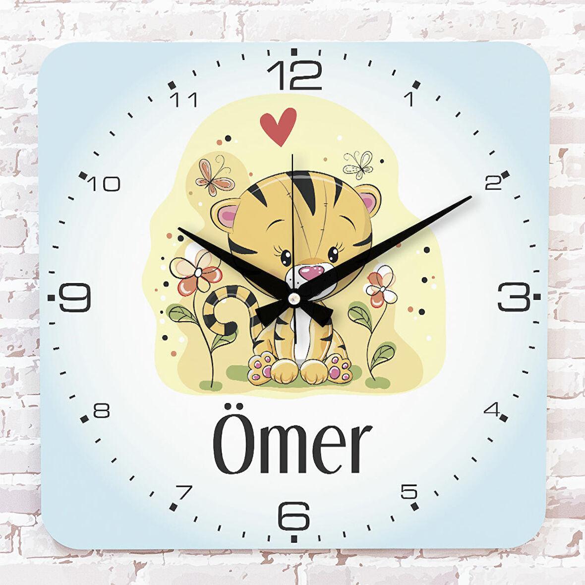 Kişiye Özel Çocuk Odası Hediyesi Ahşap Saat 33cm KA01-1770