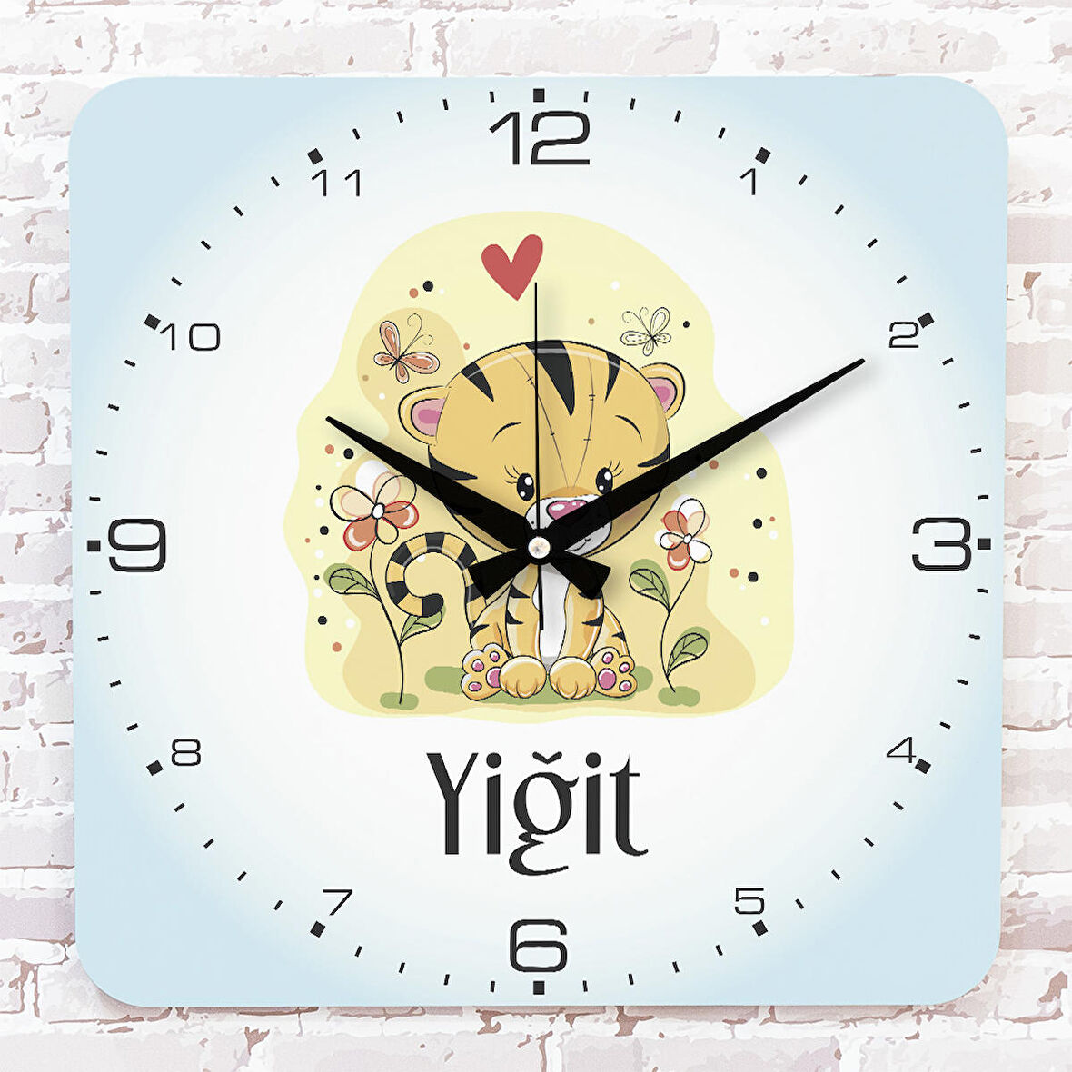 Kişiye Özel Çocuk Odası Hediyesi Ahşap Saat 33cm KA01-1771