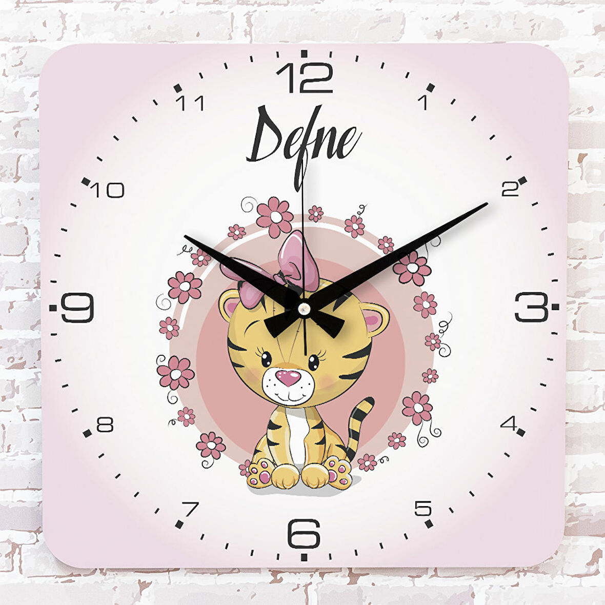 Kişiye Özel Çocuk Odası Hediyesi Ahşap Saat 33cm KA01-1773