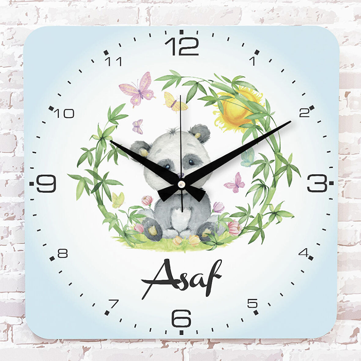 Kişiye Özel Çocuk Odası Hediyesi Ahşap Saat 33cm KA01-1780