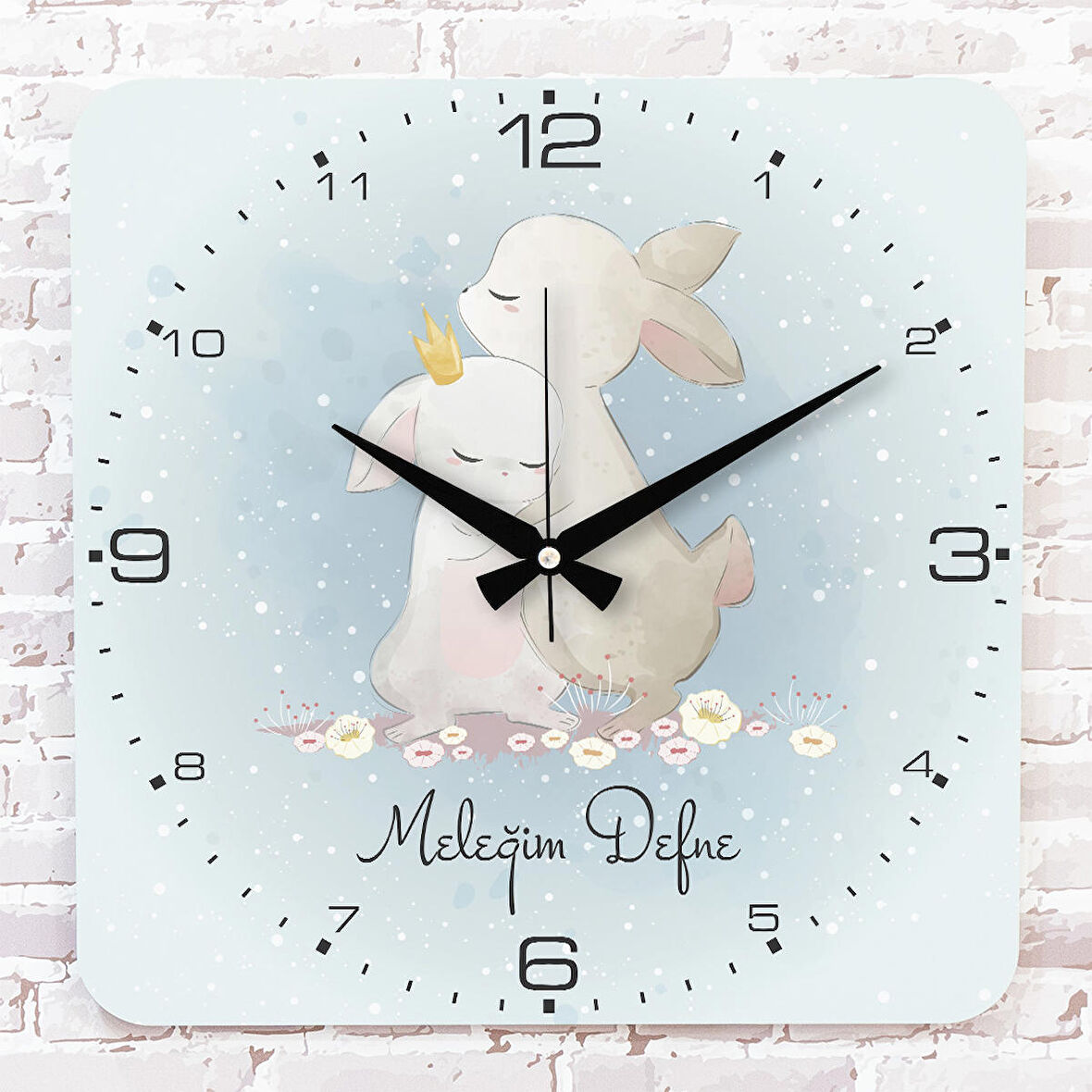 Kişiye Özel Çocuk Odası Hediyesi Ahşap Saat 33cm KA01-1797