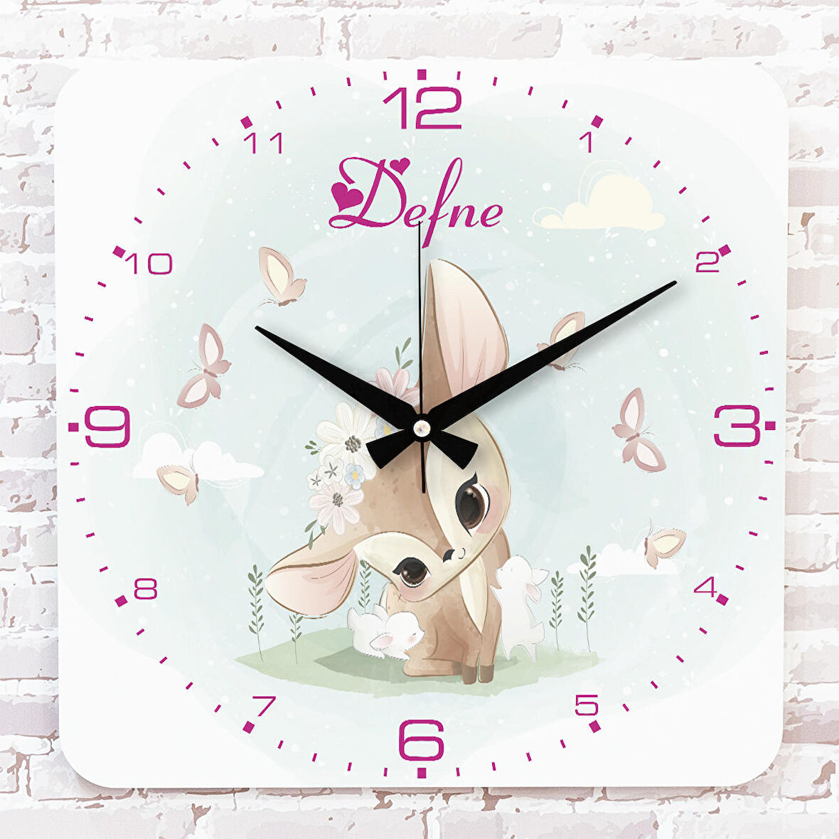 Kişiye Özel Çocuk Odası Hediyesi Ahşap Saat 33cm KA01-1810