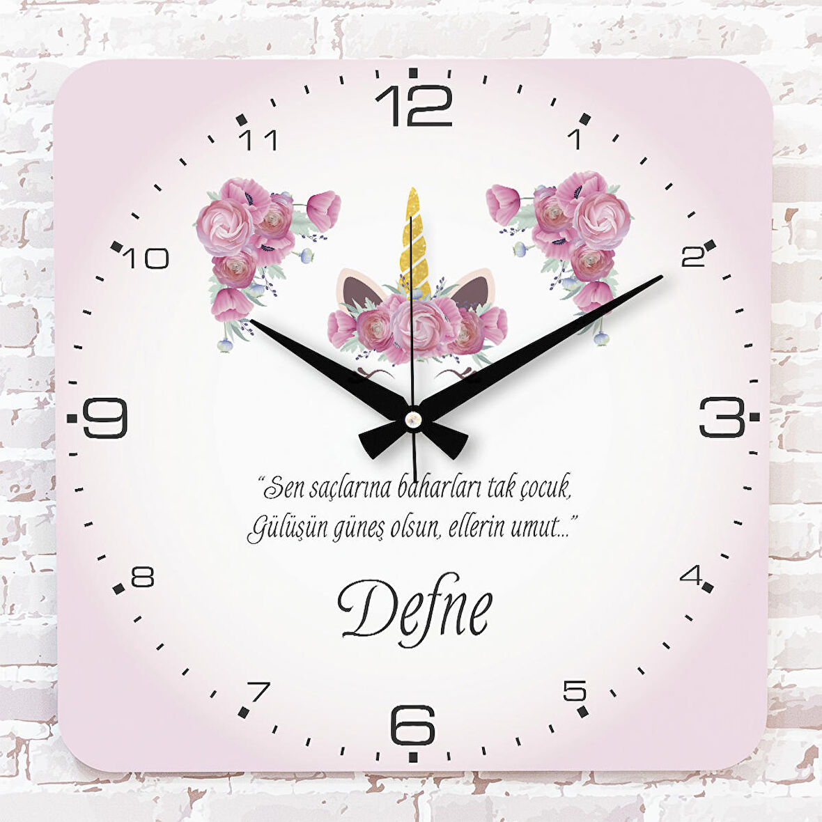 Kişiye Özel Çocuk Odası Hediyesi Ahşap Saat 33cm KA01-1814
