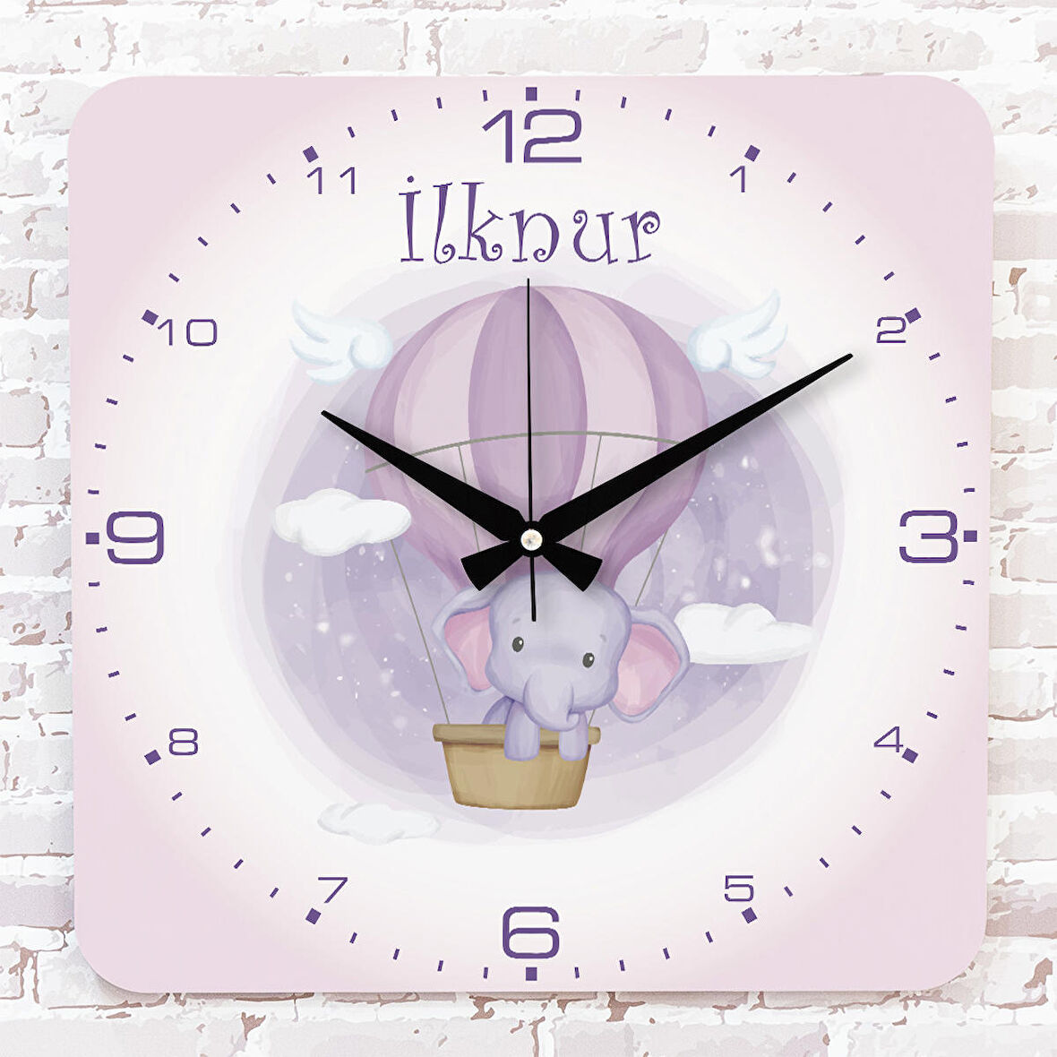 Kişiye Özel Çocuk Odası Hediyesi Ahşap Saat 33cm KA01-1829