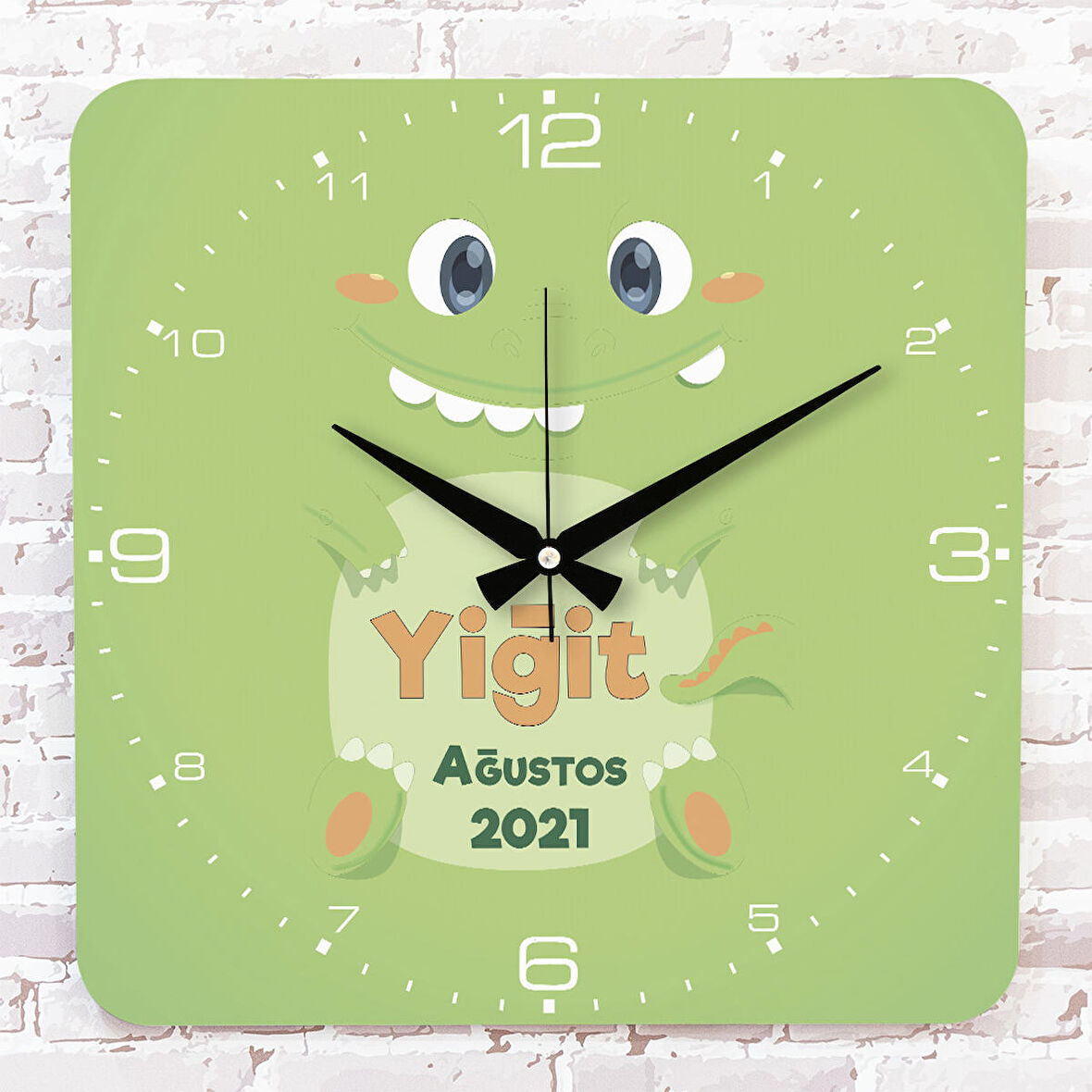 Kişiye Özel Çocuk Odası Hediyesi Ahşap Saat 33cm KA01-1842