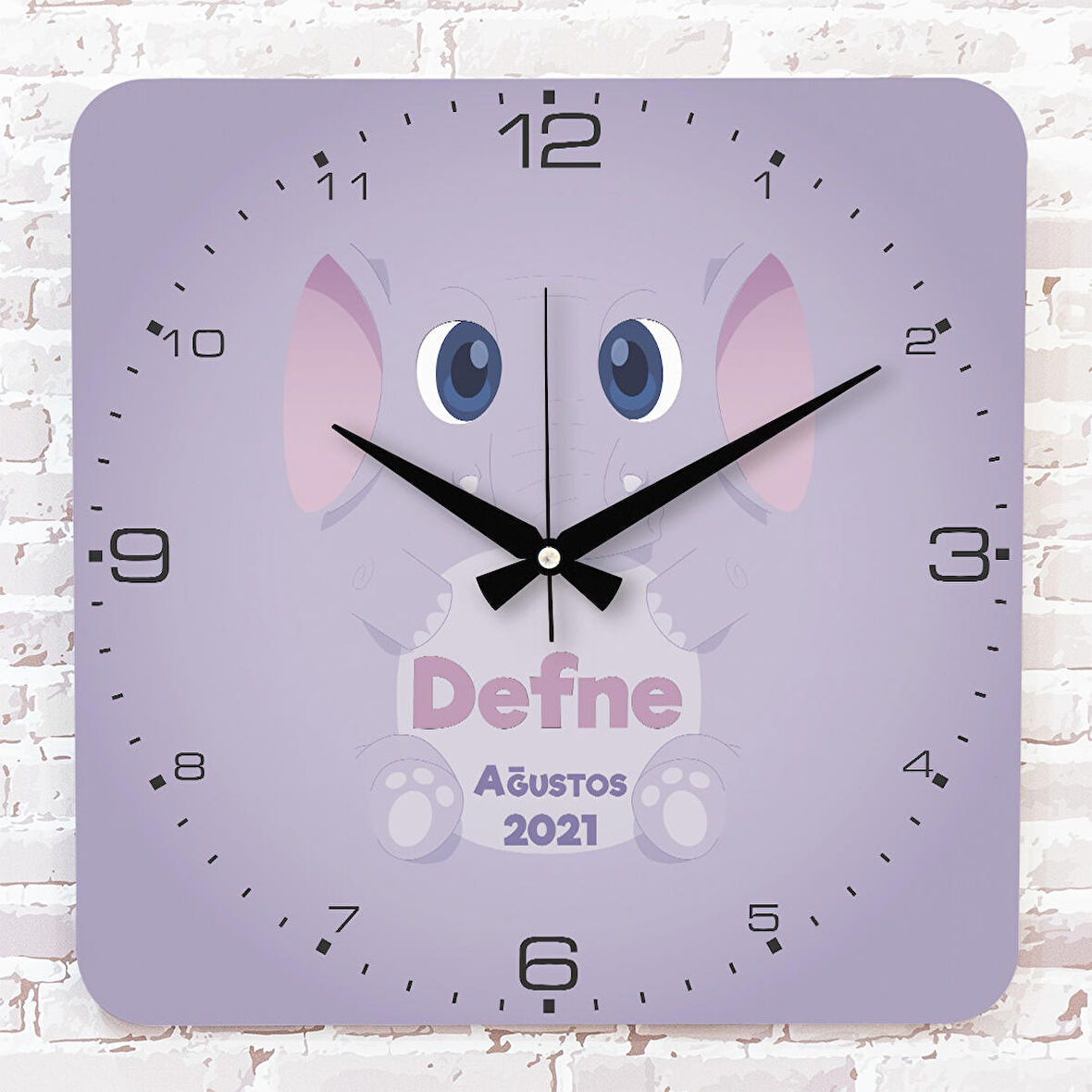 Kişiye Özel Çocuk Odası Hediyesi Ahşap Saat 33cm KA01-1845