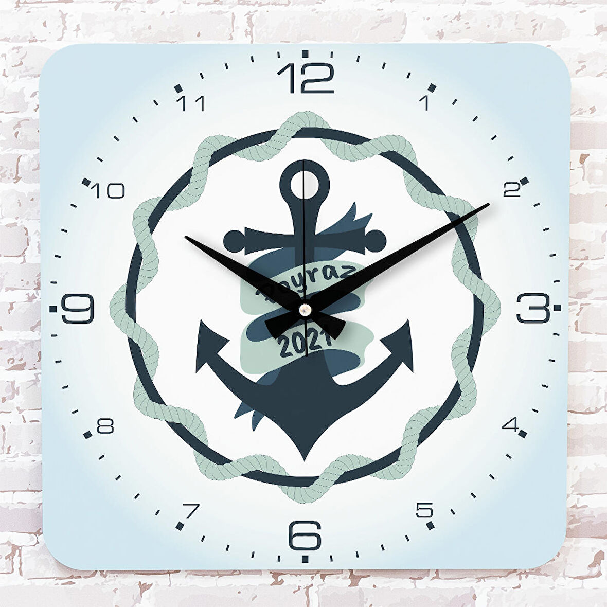 Kişiye Özel Çocuk Odası Hediyesi Ahşap Saat 33cm KA01-1852