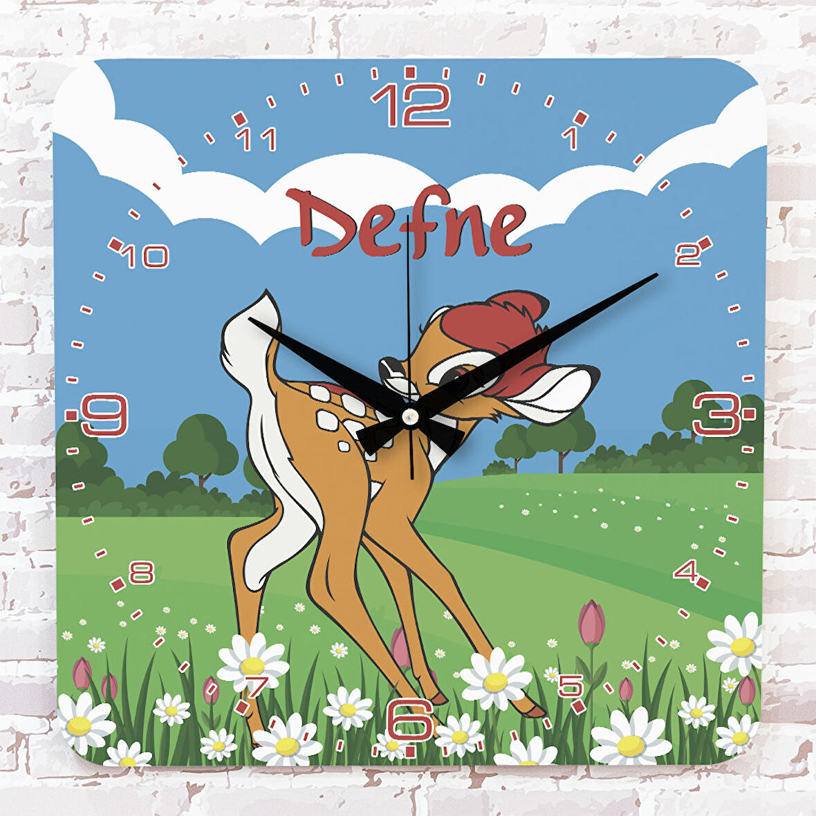 Kişiye Özel Çocuk Odası Hediyesi Ahşap Saat 33cm KA01-1855