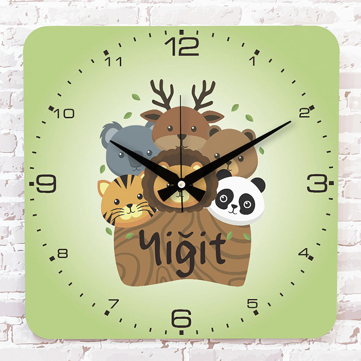 Kişiye Özel Çocuk Odası Hediyesi Ahşap Saat 33cm KA01-1873