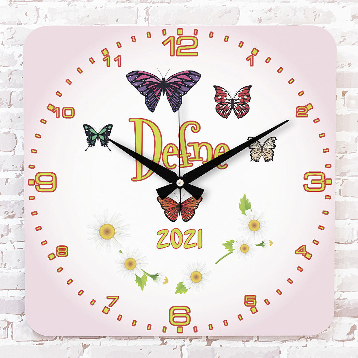 Kişiye Özel Çocuk Odası Hediyesi Ahşap Saat 33cm KA01-1874