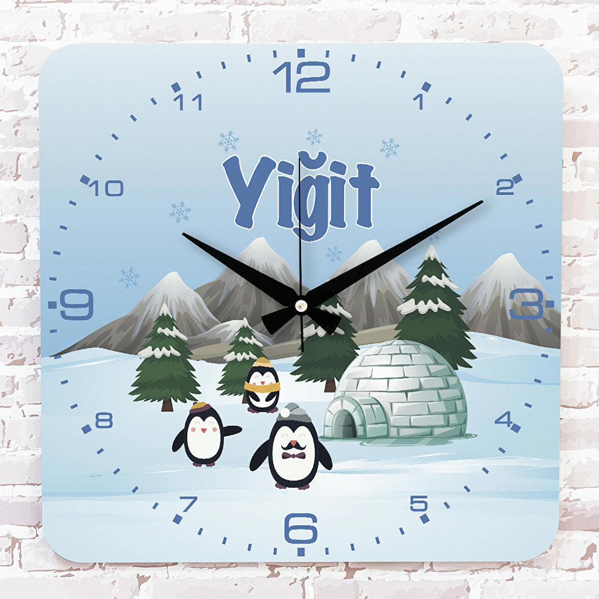 Kişiye Özel Çocuk Odası Hediyesi Ahşap Saat 33cm KA01-1876