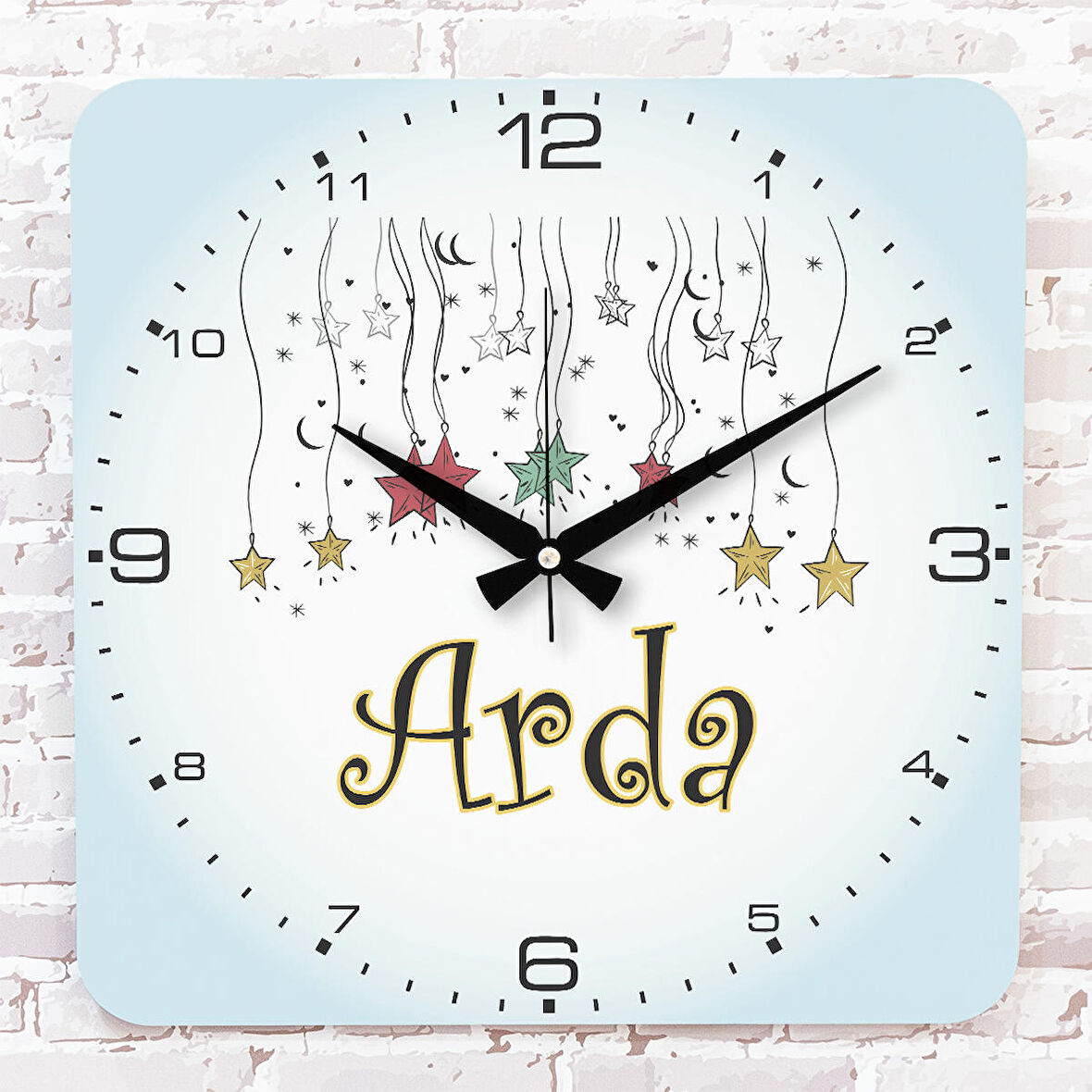 Kişiye Özel Çocuk Odası Hediyesi Ahşap Saat 33cm KA01-1879