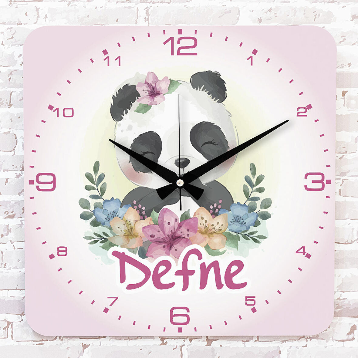 Kişiye Özel Çocuk Odası Hediyesi Ahşap Saat 33cm KA01-1881