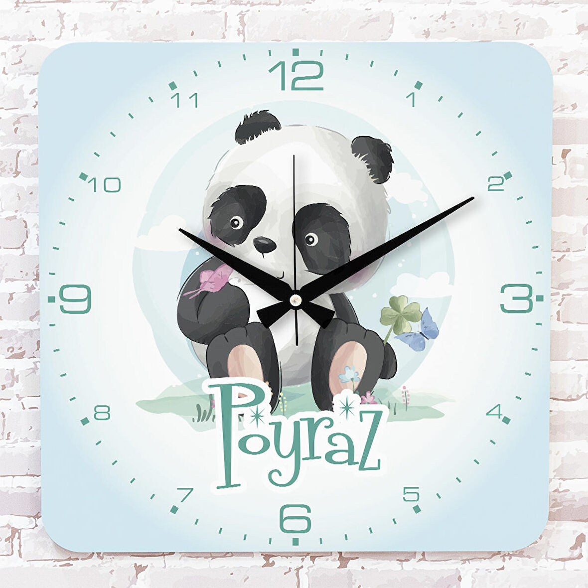 Kişiye Özel Çocuk Odası Hediyesi Ahşap Saat 33cm KA01-1882