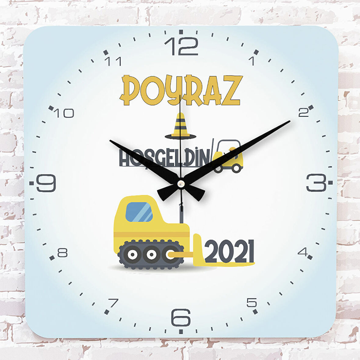 Kişiye Özel Çocuk Odası Hediyesi Ahşap Saat 33cm KA01-1887