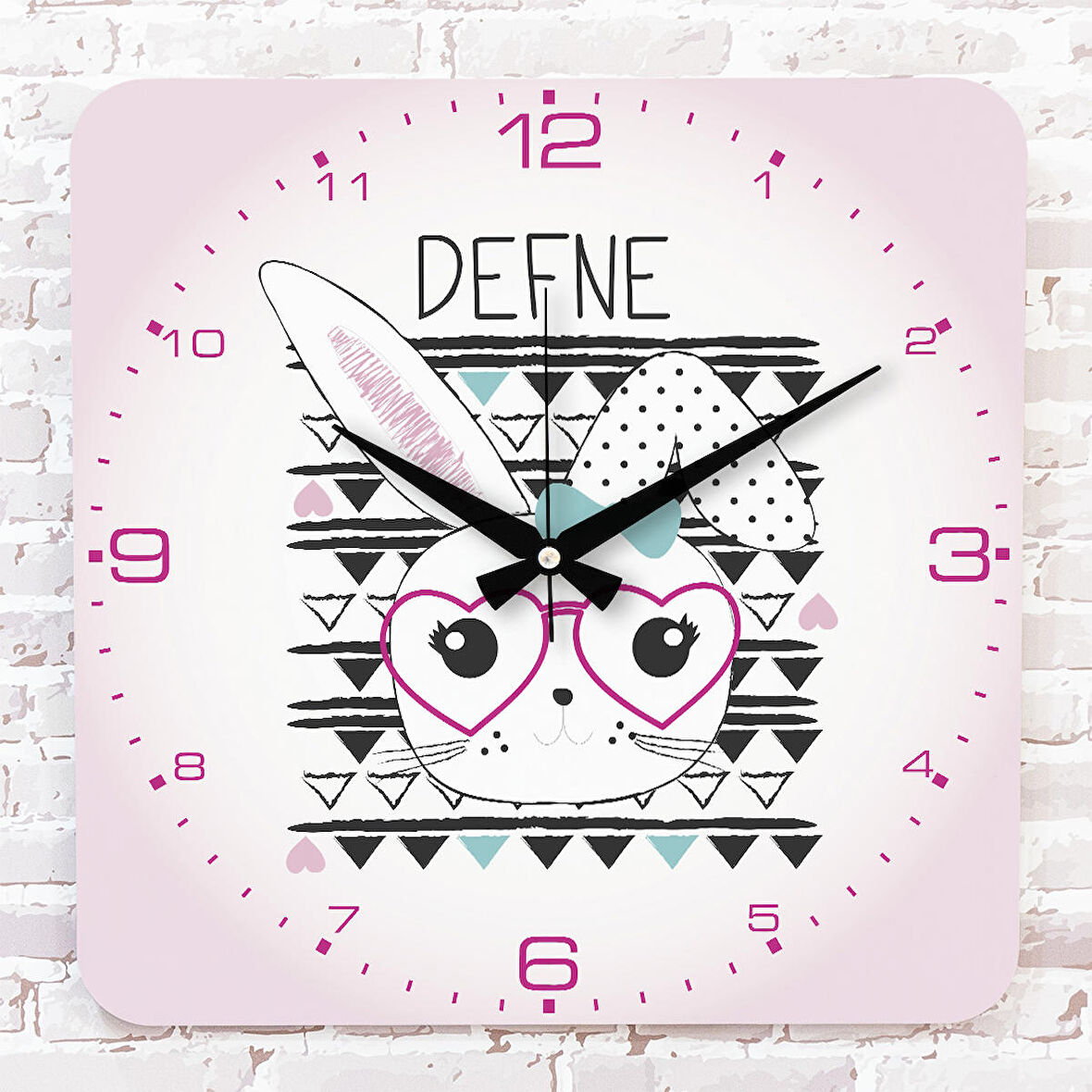 Kişiye Özel Çocuk Odası Hediyesi Ahşap Saat 33cm KA01-1889