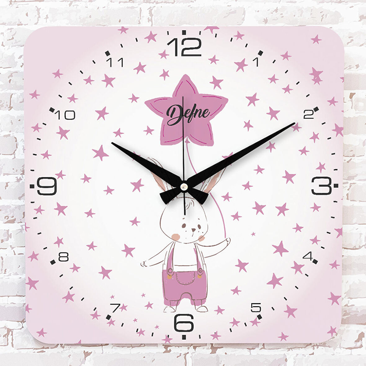 Kişiye Özel Çocuk Odası Hediyesi Ahşap Saat 33cm KA01-1892