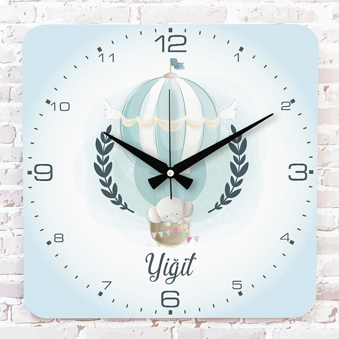 Kişiye Özel Çocuk Odası Hediyesi Ahşap Saat 33cm KA01-1896