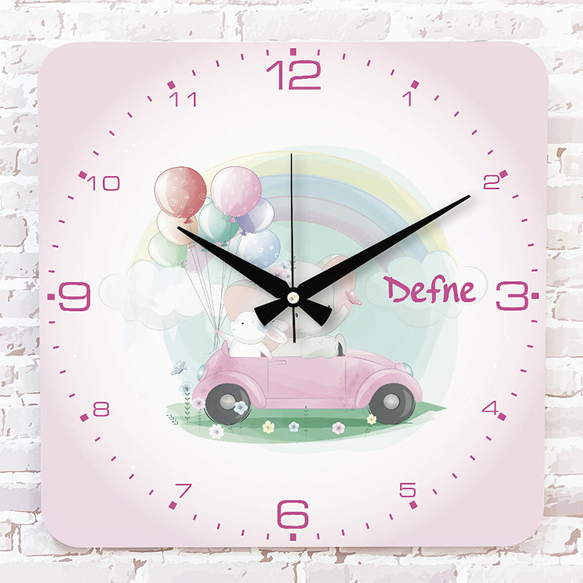 Kişiye Özel Çocuk Odası Hediyesi Ahşap Saat 33cm KA01-1898