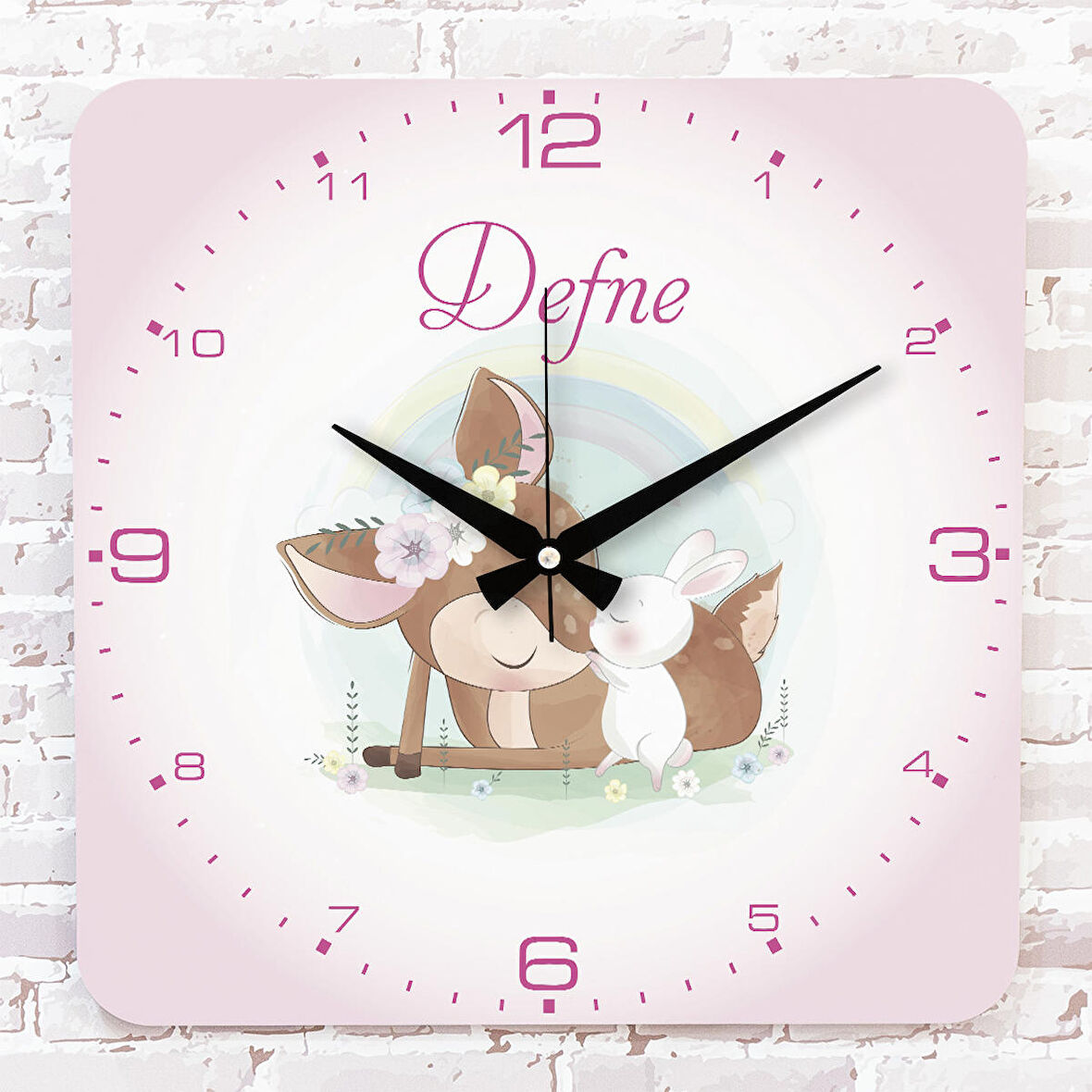 Kişiye Özel Çocuk Odası Hediyesi Ahşap Saat 33cm KA01-1900