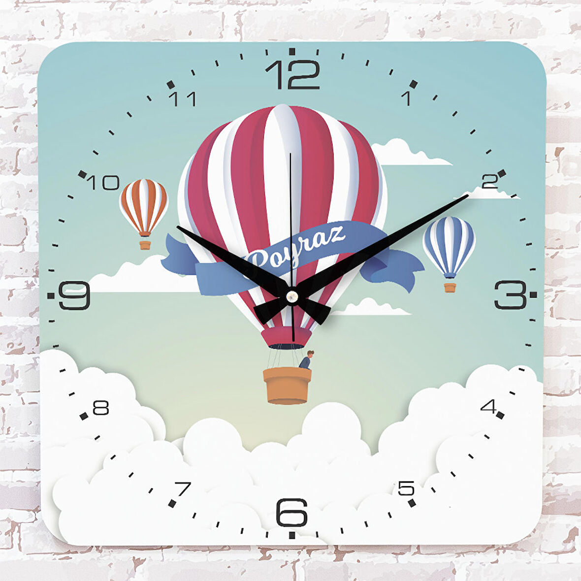 Kişiye Özel Çocuk Odası Hediyesi Ahşap Saat 33cm KA01-1905