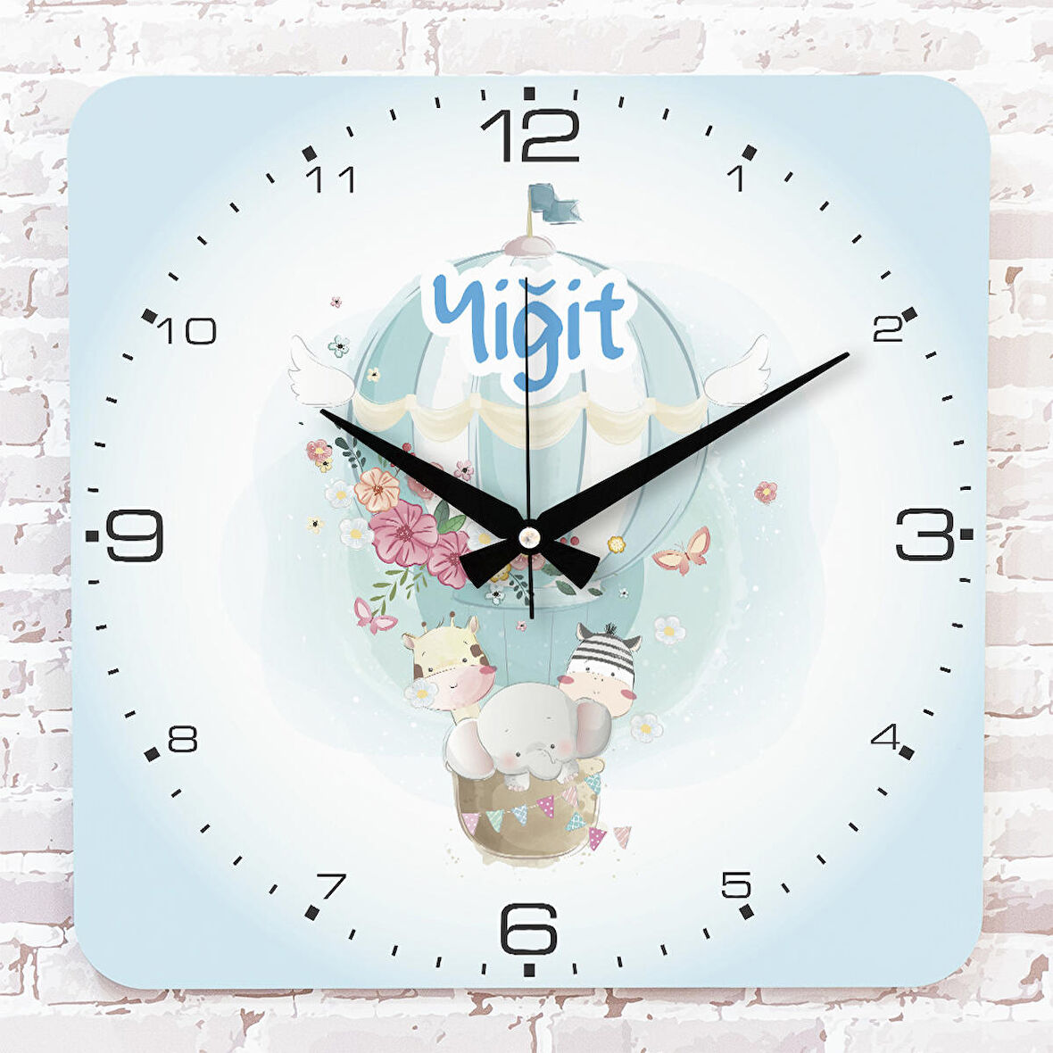 Kişiye Özel Çocuk Odası Hediyesi Ahşap Saat 33cm KA01-1915