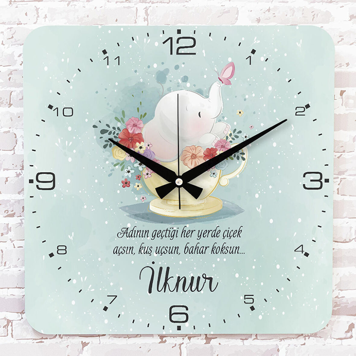 Kişiye Özel Çocuk Odası Hediyesi Ahşap Saat 33cm KA01-1923