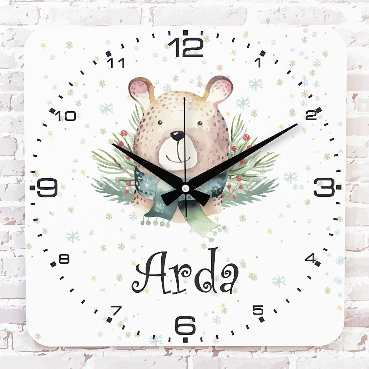 Kişiye Özel Çocuk Odası Hediyesi Ahşap Saat 33cm KA01-1924