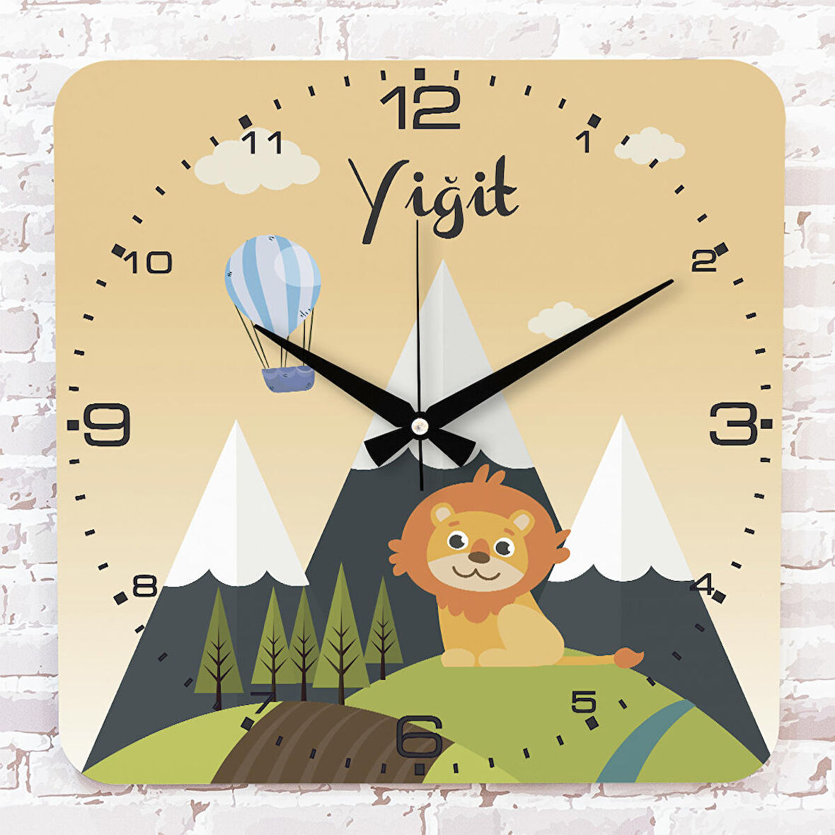 Kişiye Özel Çocuk Odası Hediyesi Ahşap Saat 33cm KA01-1925