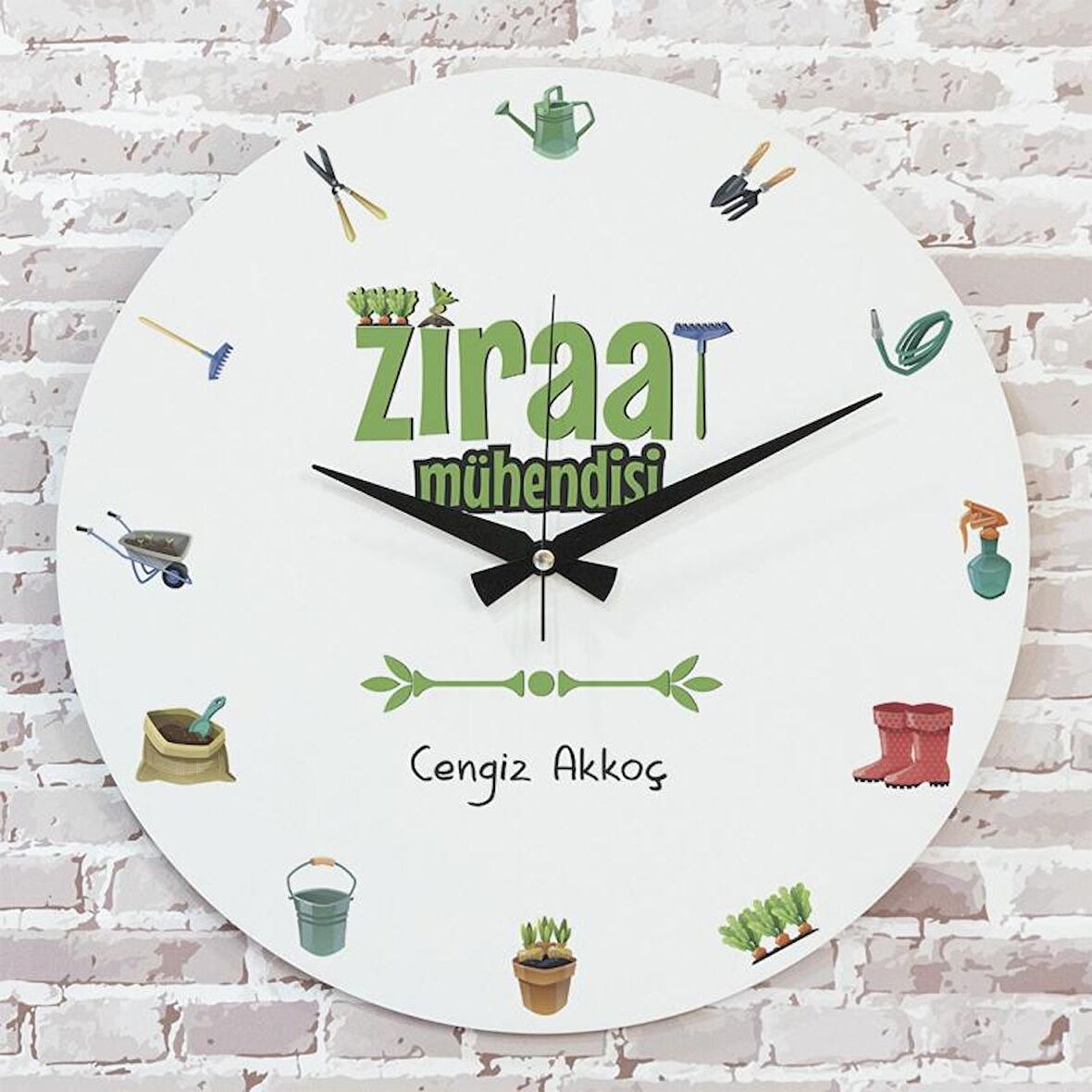 Ziraat Mühendisine Hediye Ahşap Saat 33cm  KA02-1027