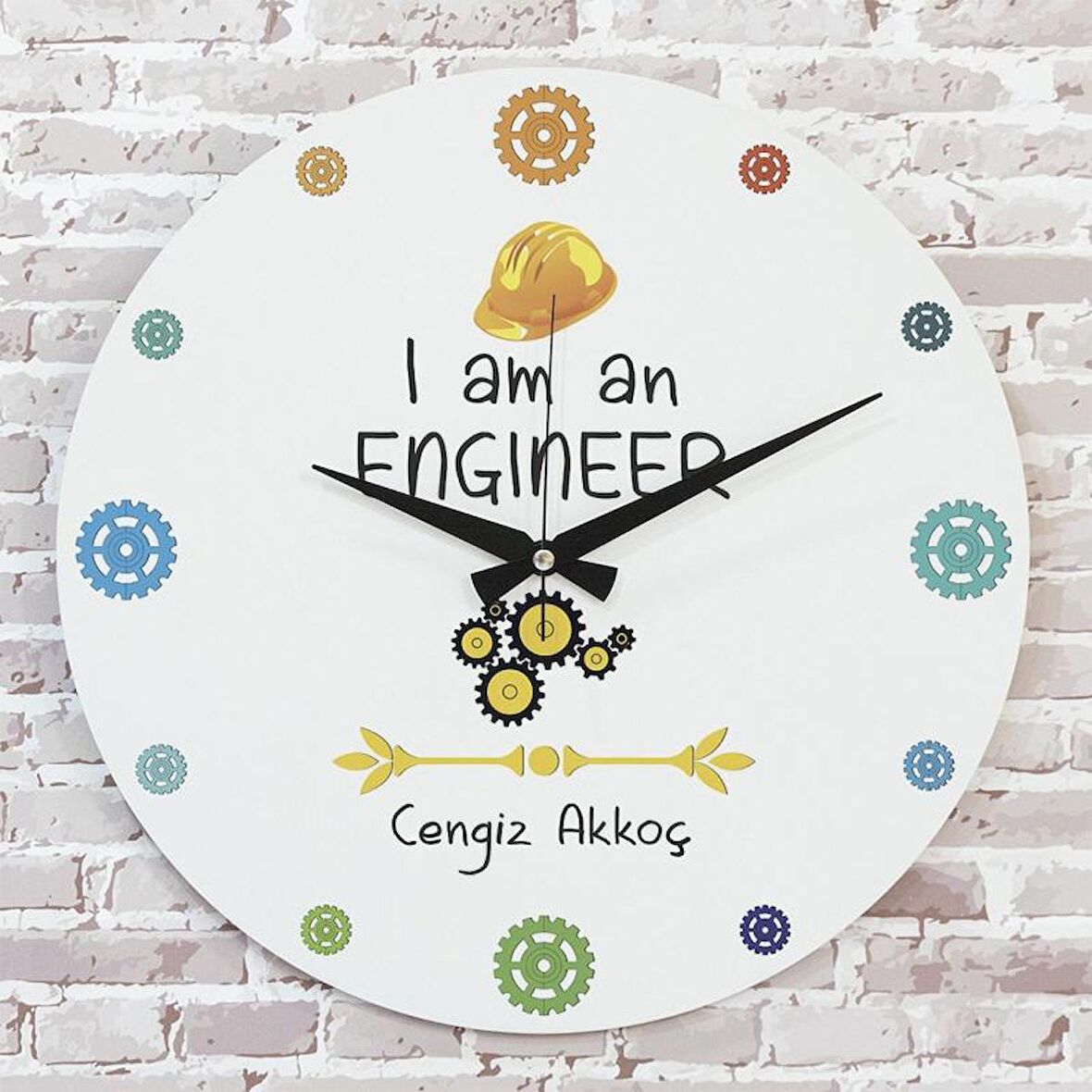 Mühendise Hediye Ahşap Saat 33cm  KA02-1028