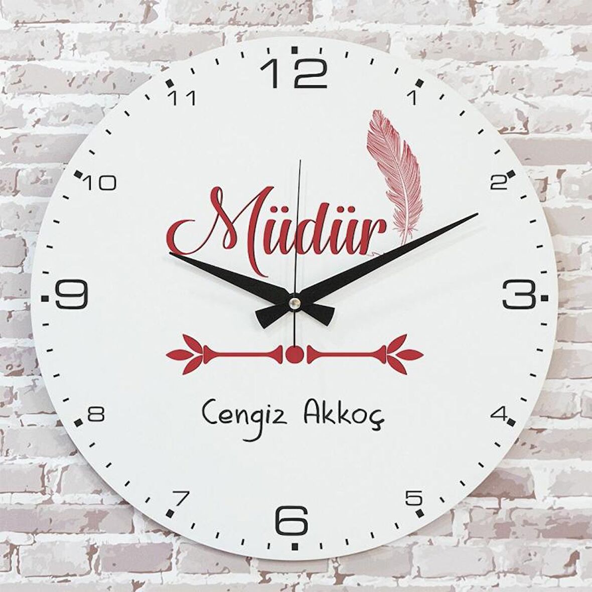 Müdüre Hediye Ahşap Saat 33cm  KA02-1030