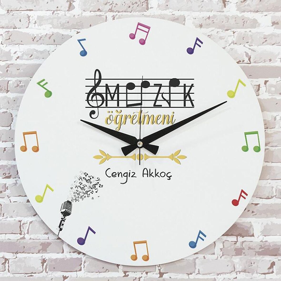 Müzik Öğretmenine Hediye Ahşap Saat 33cm  KA02-1062