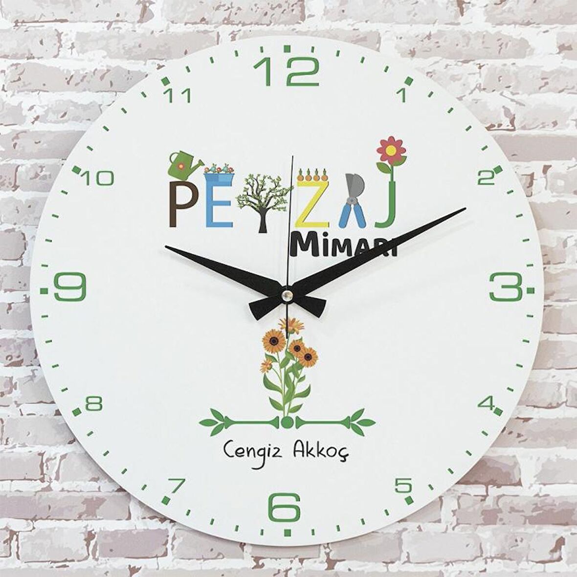 Peyzaj Mimarına Hediye Ahşap Saat 33cm  KA02-1069