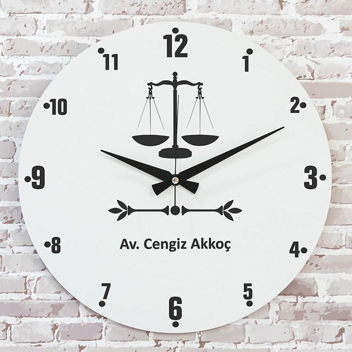 Avukata Hediye Ahşap Saat 33cm  KA02-1094