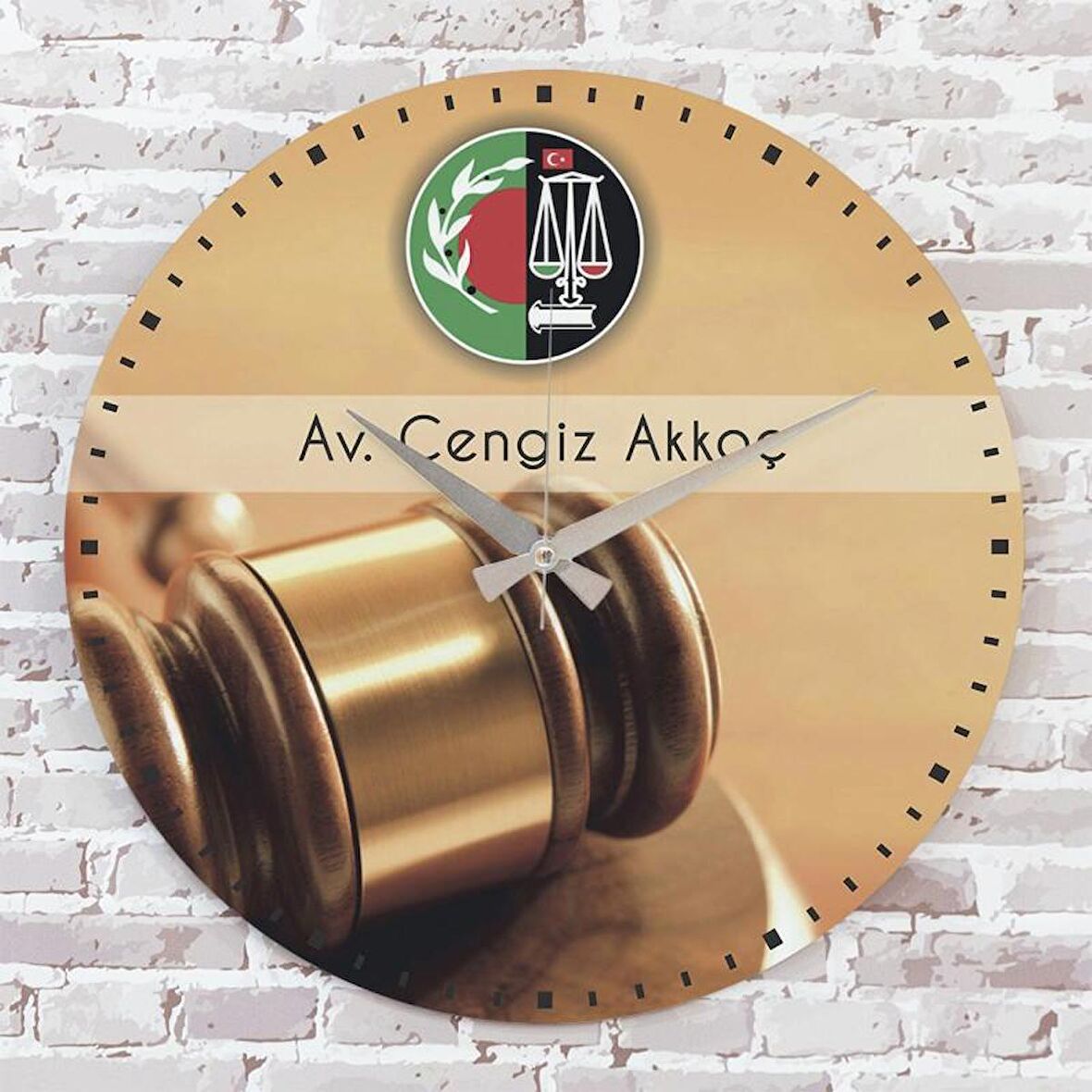 Avukata Hediye Ahşap Saat 33cm  KA02-1099