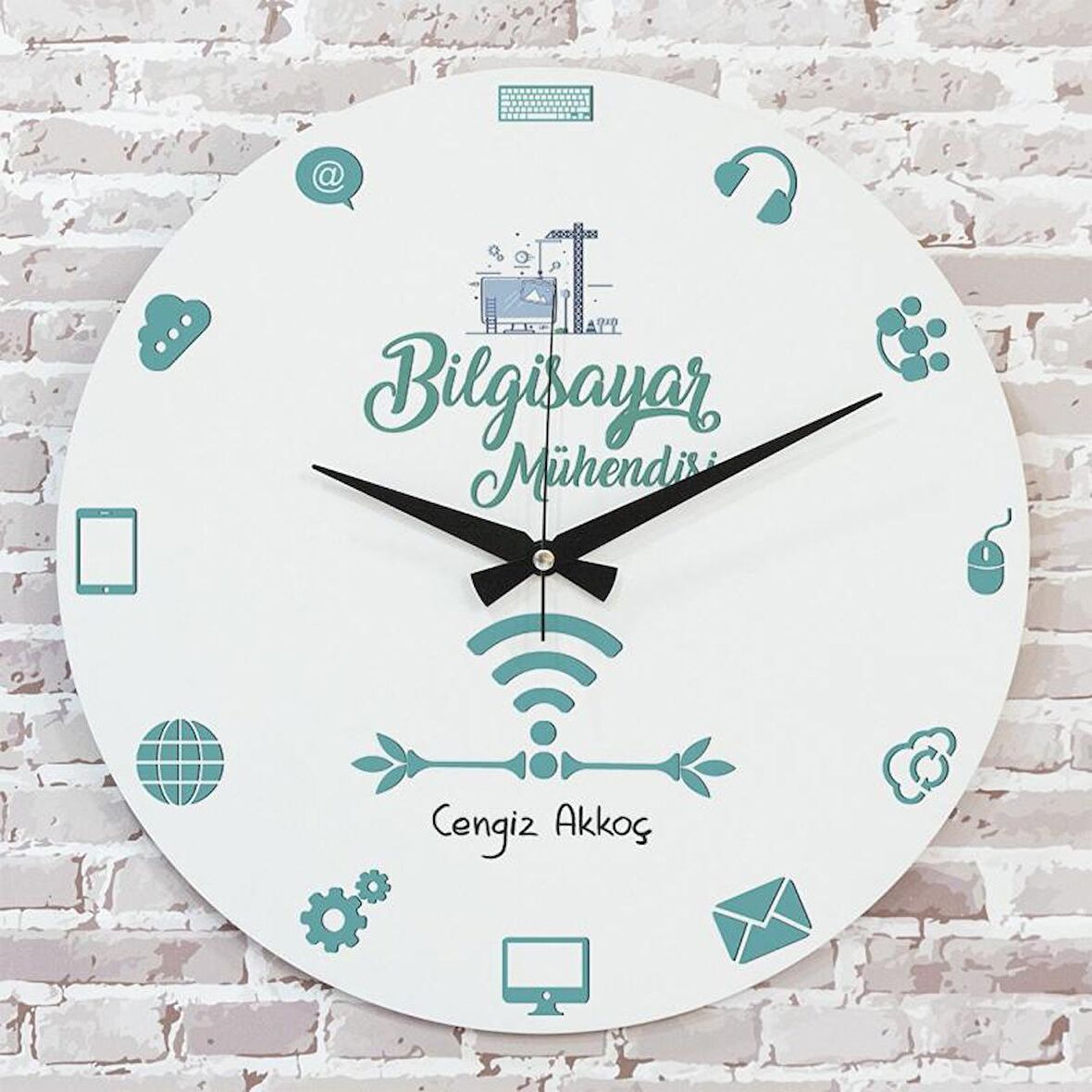 Bilgisayar Mühendisine Hediye Ahşap Saat 33cm  KA02-1102