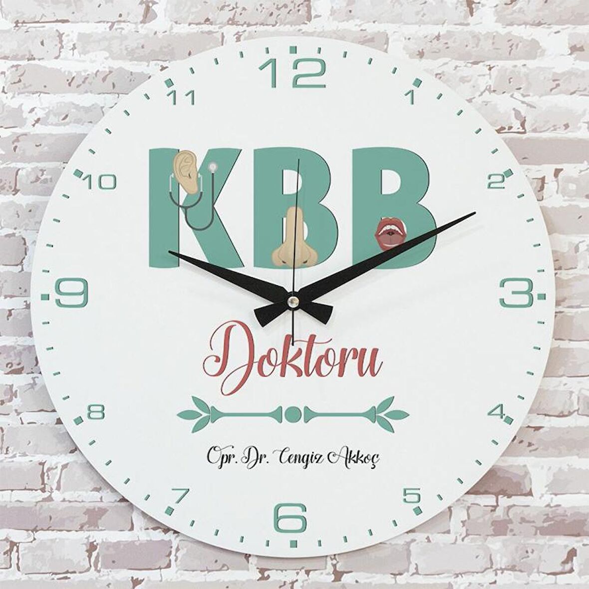 Kulak Burun Boğaz Doktoruna Hediye Ahşap Saat 33cm  KA02-1124