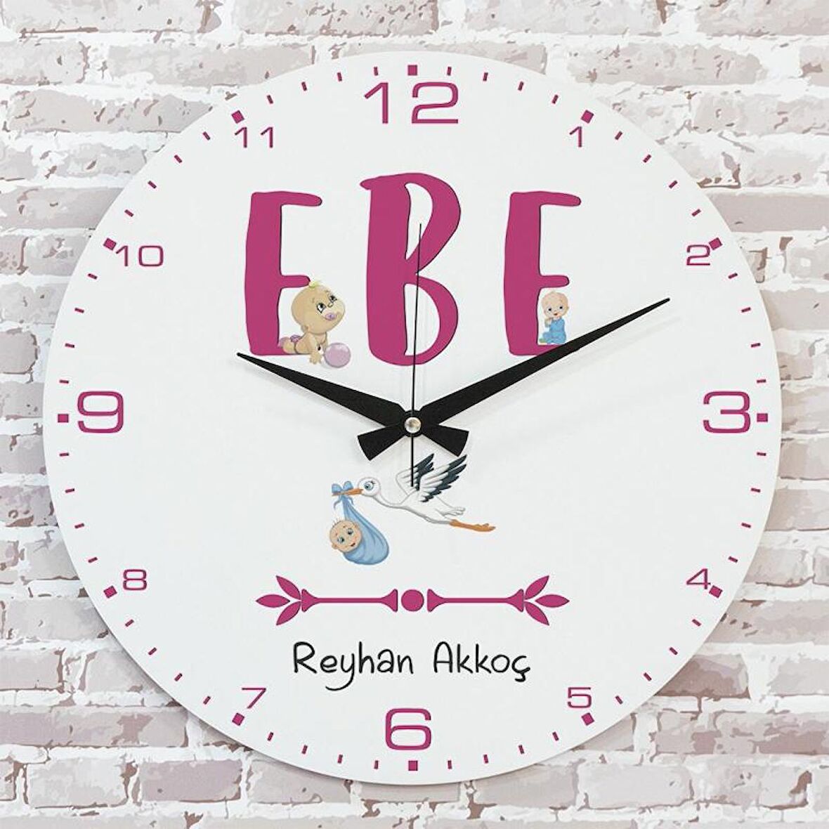 Ebeye Hediye Ahşap Saat 33cm  KA02-1128