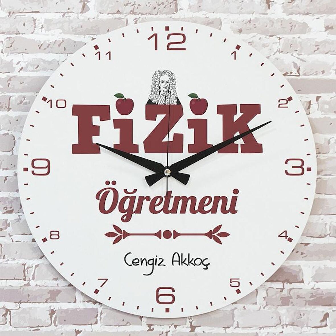 Fizik Öğretmenine Hediye Ahşap Saat 33cm  KA02-1139