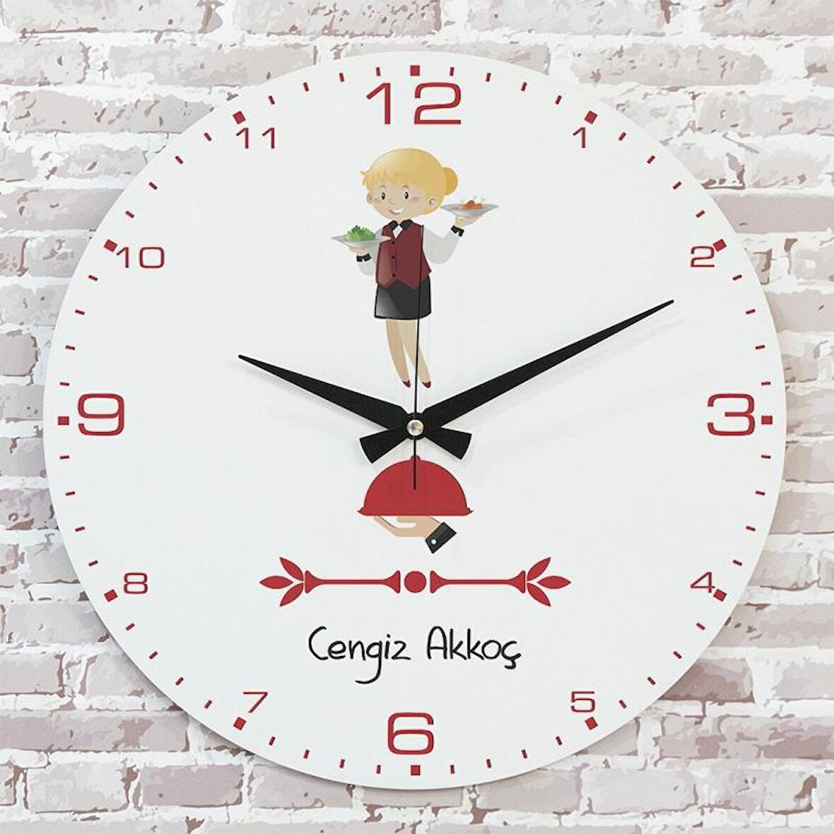 Garsona Hediye Ahşap Saat 33cm  KA02-1143