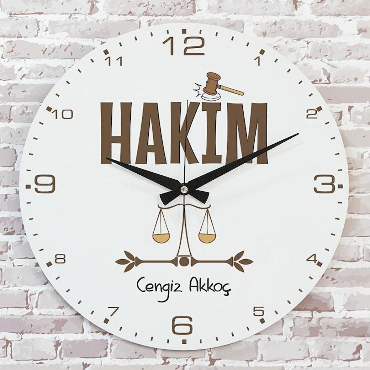 Hakime Hediye Ahşap Saat 33cm  KA02-1157