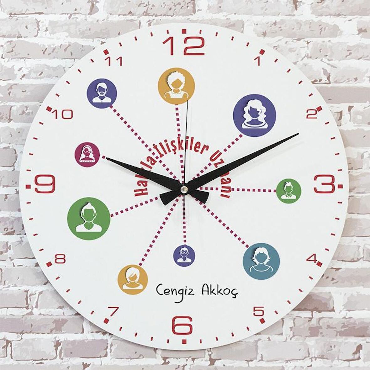 Halkla İlişkiler Uzmanına Hediye Ahşap Saat 33cm  KA02-1158