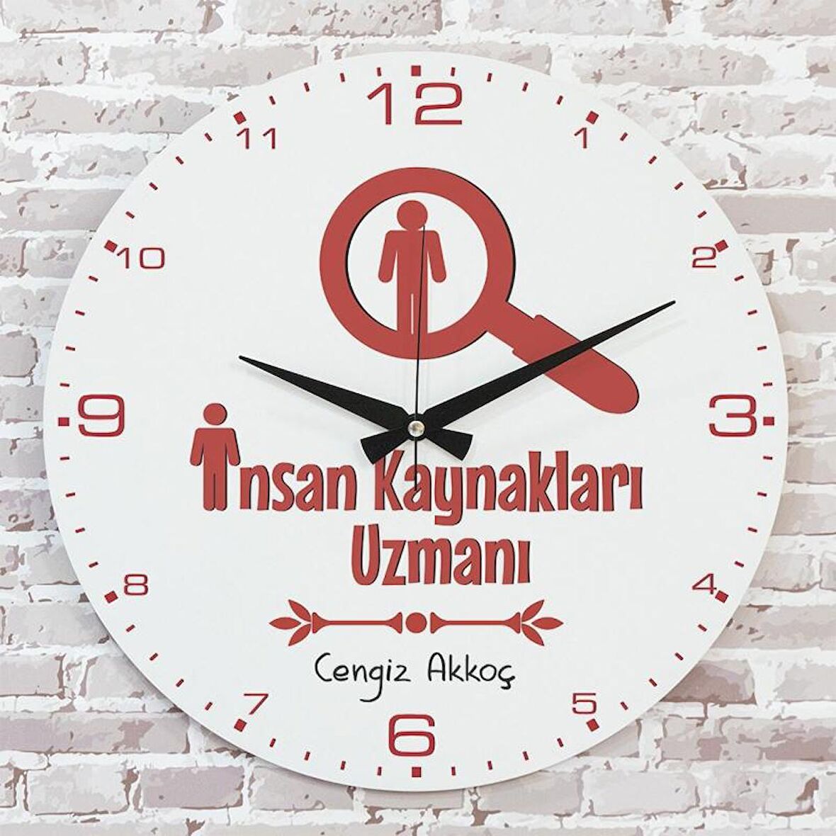 İnsan Kaynakları Uzmanına Hediye Ahşap Saat 33cm  KA02-1168