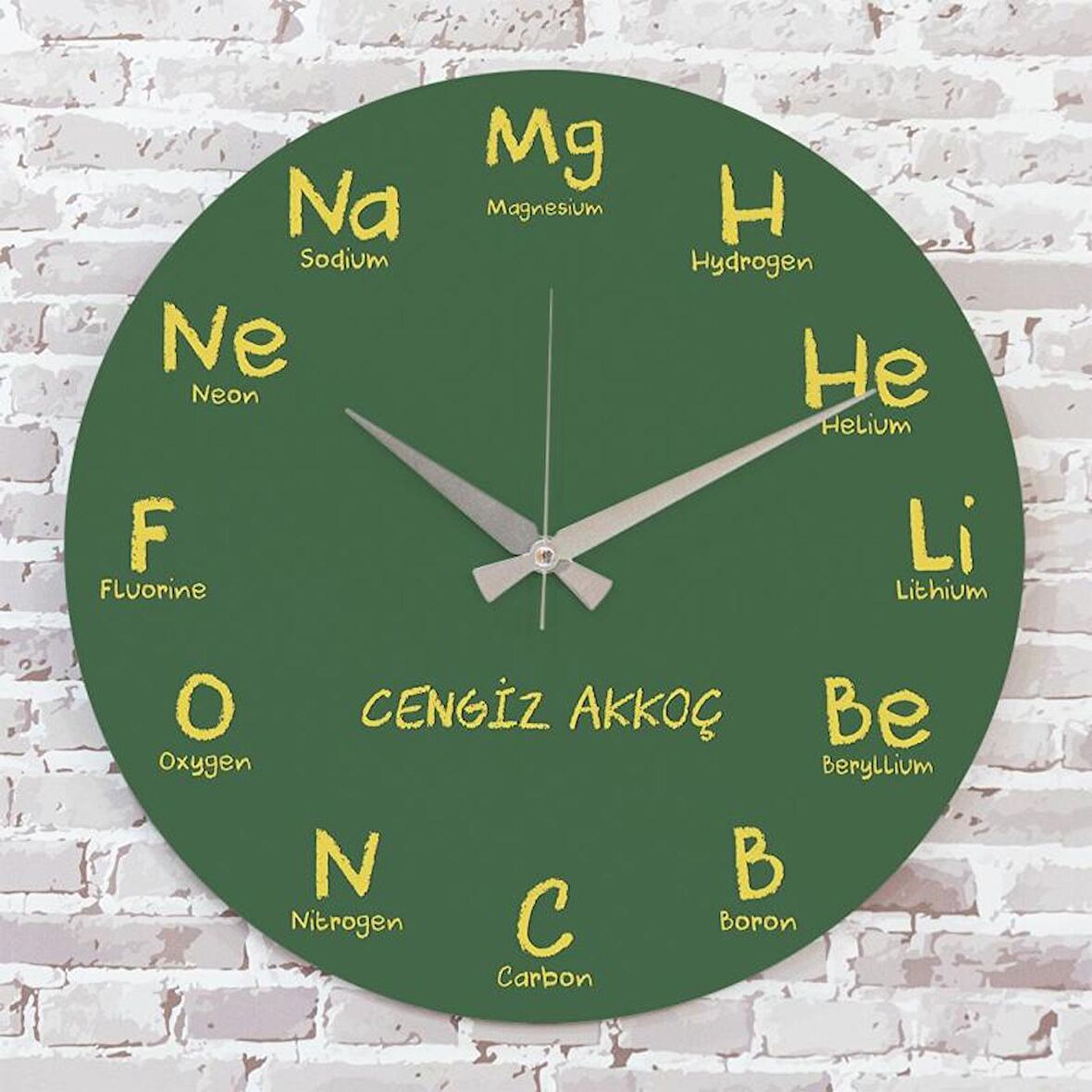 Kimya Öğretmenine Hediye Ahşap Saat 33cm  KA02-1181