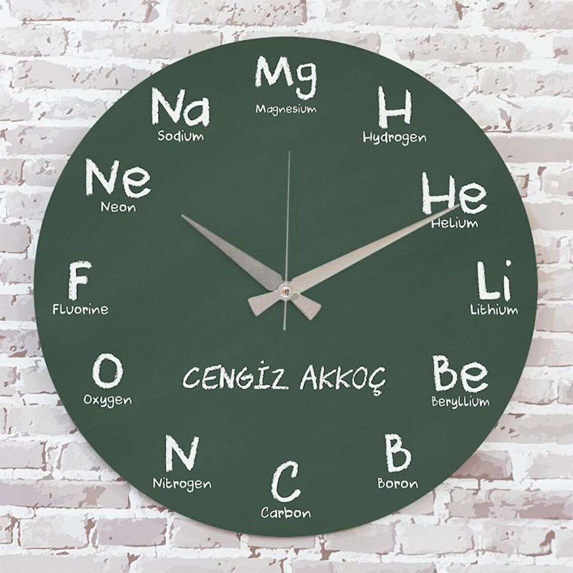 Kimya Öğretmenine Hediye Ahşap Saat 33cm  KA02-1182